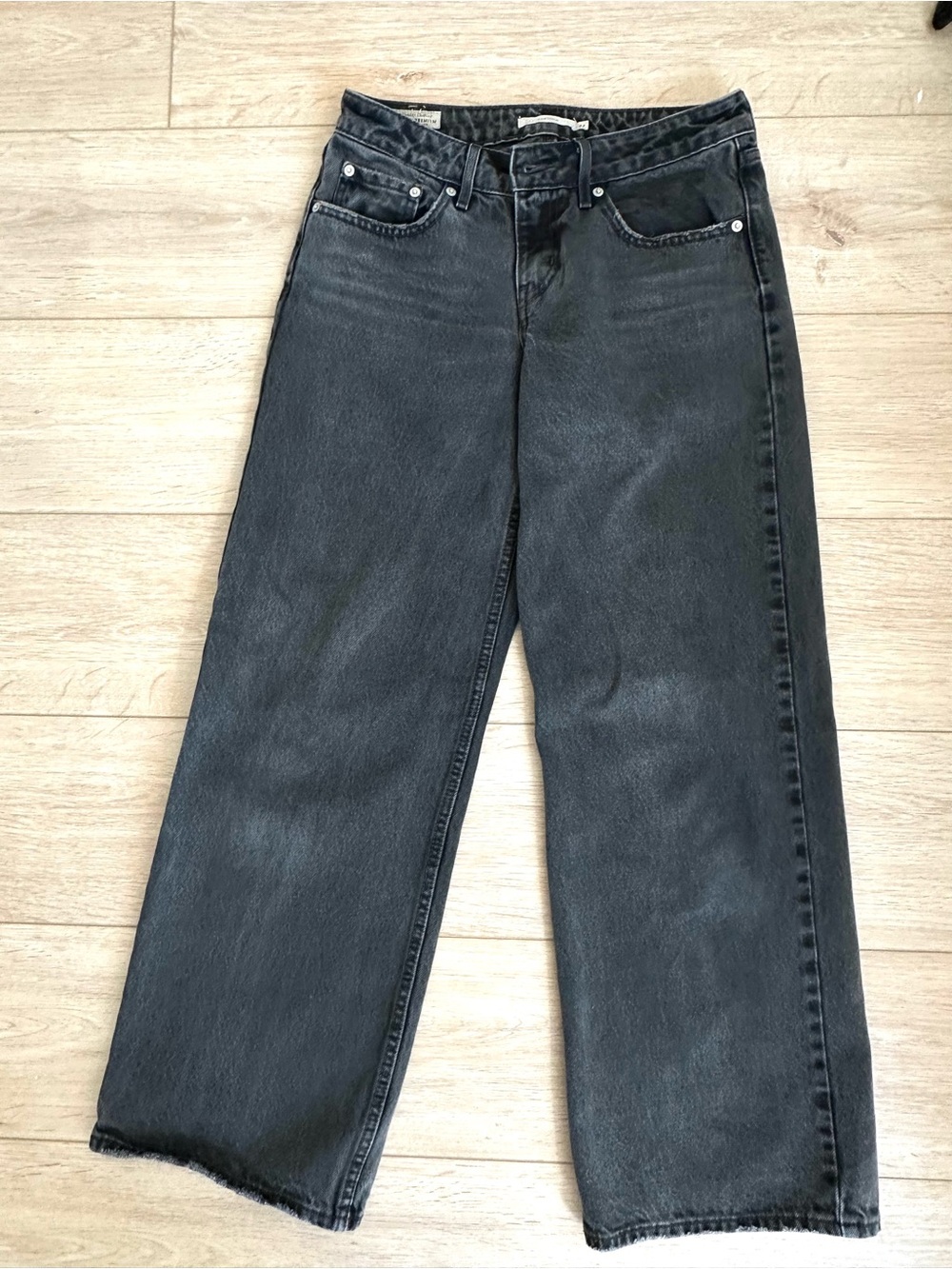 Levi’s Low Loose Jeans W27 L30 Washed Black Baggy Wide Leg
